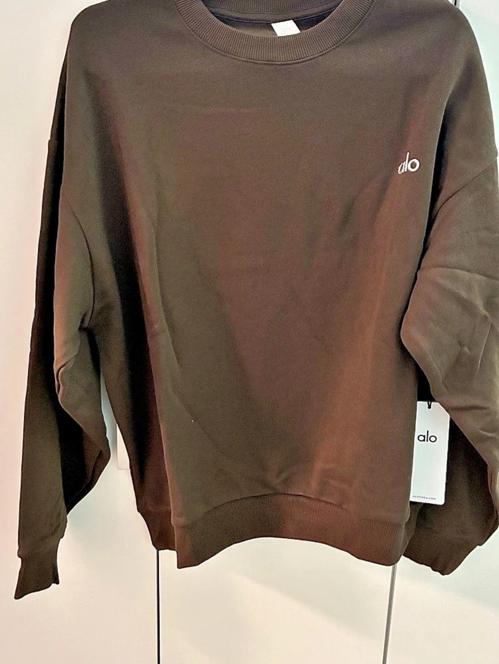 Alo Accolade Crew Neck Pullover Crew Neck Pullover in Brown Size Large NWT